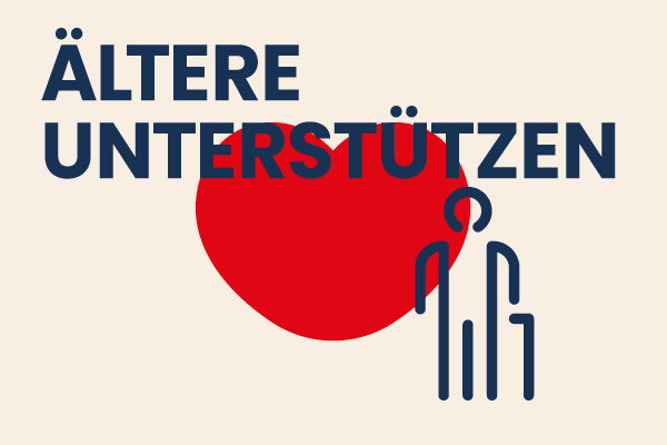 wahlziel-senioren Rotes Herz mit dem Icon einer Person mit Gehstock